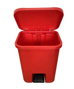 RUBBISH BIN pedal, plastic, 20l, red + lid