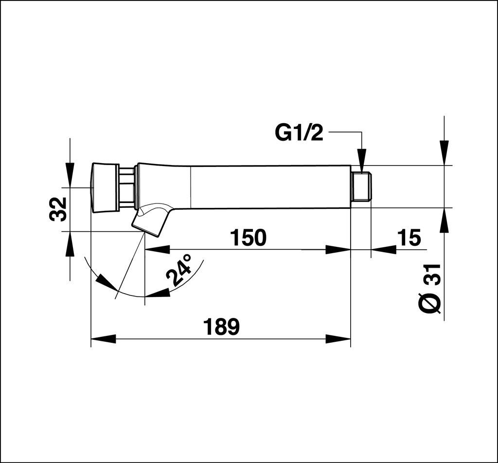 TAP push type, self closing, wall mount, M½", for cold water