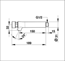 TAP push type, self closing, wall mount, M½", for cold water