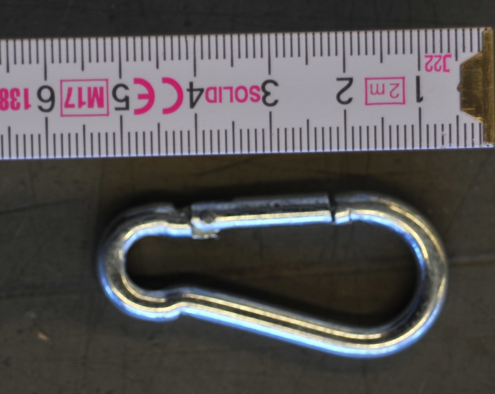 SNAP HOOK, galvanized steel, 45mm, without eye