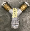 Y-COUPLING Storz C, 2x2x2", 50mm, 2x AR valve, 1x endcap