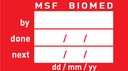STICKER MSF BIOMED MAINTENANCE 45x25mm, roll