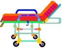 STRETCHER, CARRIER, on wheels, with side rail