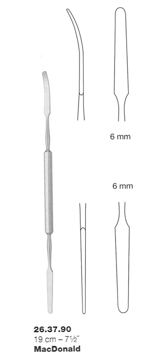 DISSECTOR MacDONALD, double-ended, blunt 19 cm 26-37-90