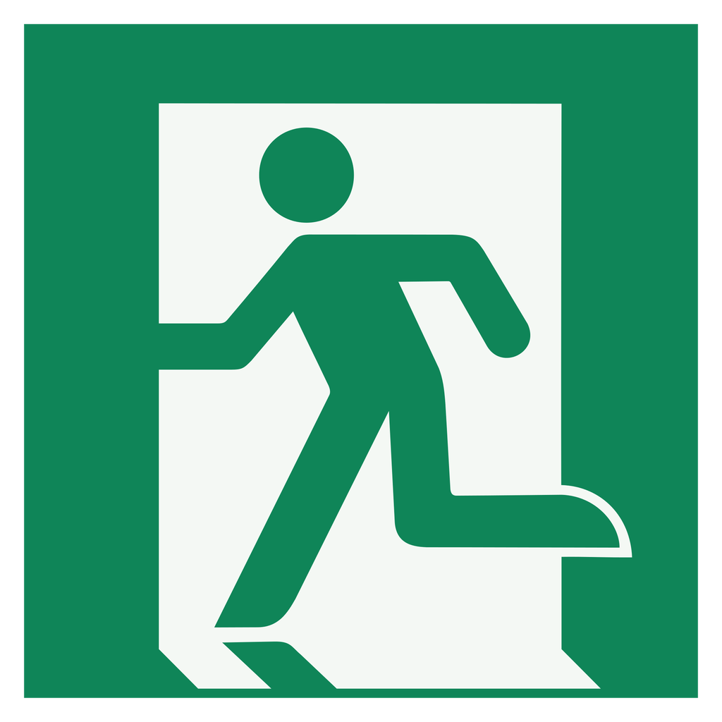 PICTOGRAM emergency exit left, rigid plastic, 250x250mm