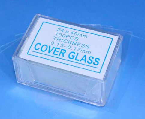 COVER GLASS, for slide mounting, 24 x 40 mm