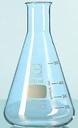 FLASK ERLENMEYER, glass, narrow neck, graduated 100 ml