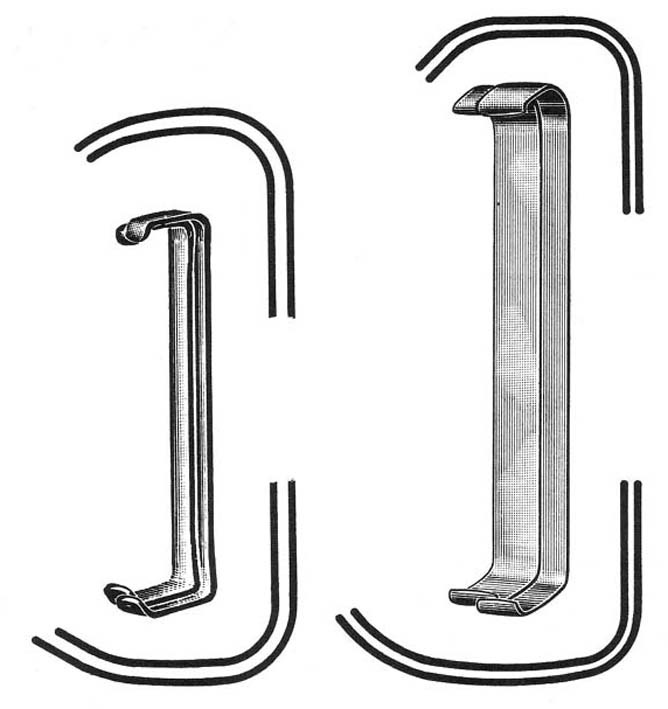 RETRACTOR, FARABEUF, doub. end., pair, baby, 12 cm 22-10-12