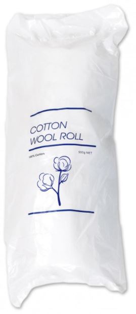 COTTON WOOL, hydrophilic, roll, 500 g