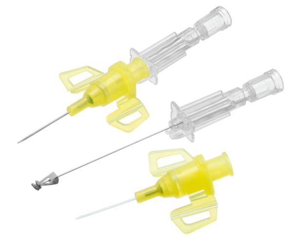 SAFETY IV CATHETER, tip, 24G x 19 mm, wings, IP, yellow
