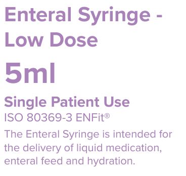 ENTERAL SYRINGE ENFit, 5 ml, LDT, washable