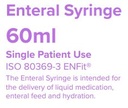 ENTERAL SYRINGE ENFit, 60 ml, washable