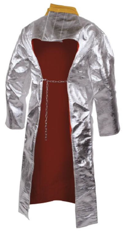 APRON heat resistant, aluminized, with sleeves, size L