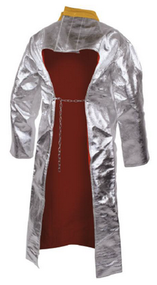 APRON heat resistant, aluminized, with sleeves, size XL