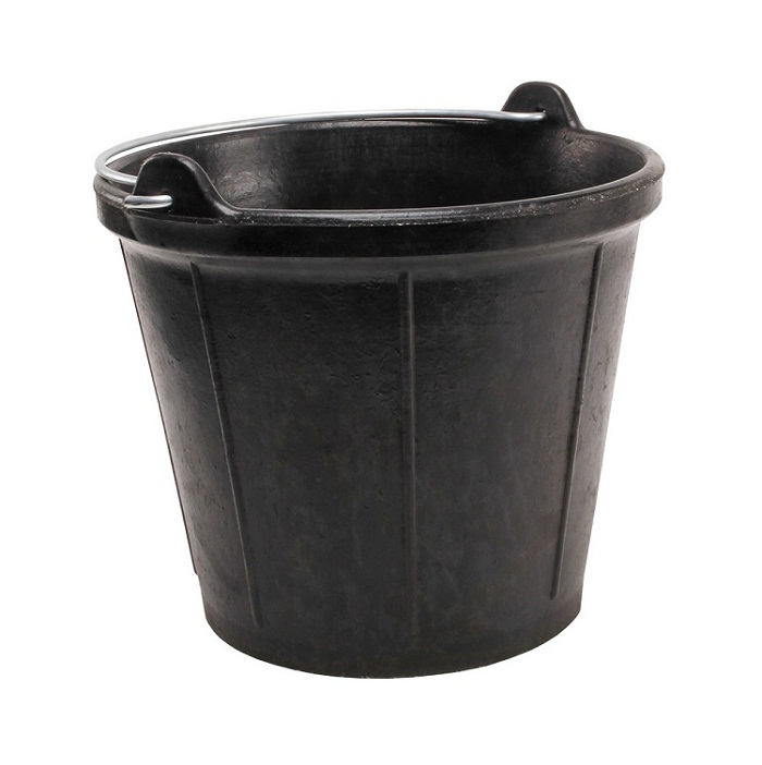 MASONRY BUCKET, rubber, 10 liters, strong quality