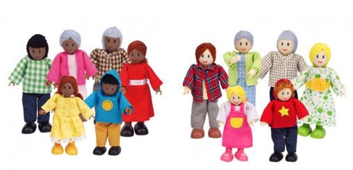 DOLL FAMILY, black, set of 6