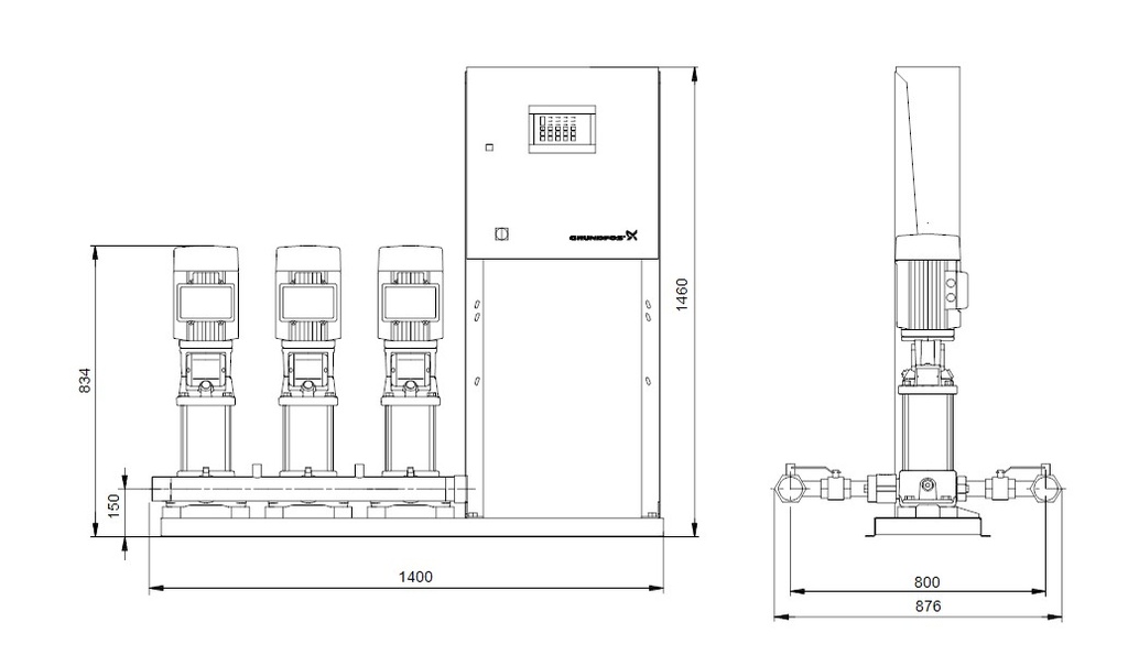 PRESSURE BOOSTER (Grundf. Hydro 1000 P CS 3 CR10-) 13m³h/61m