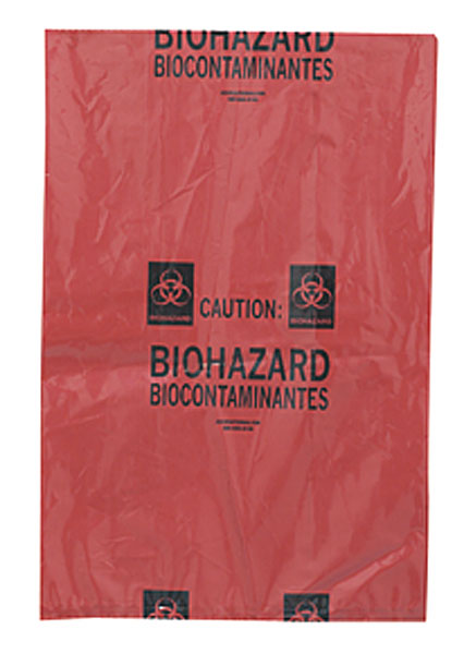 BAG, BIOHAZARD WASTE, autoclavable, red, 200x280mm