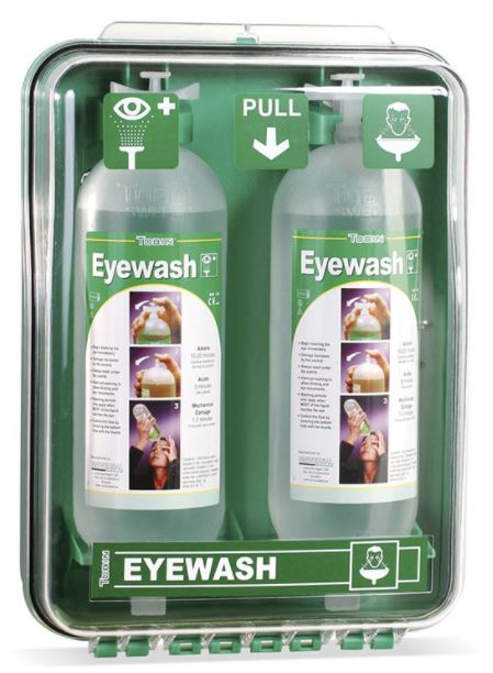 EYE WASH, wall mount + 2 bottles