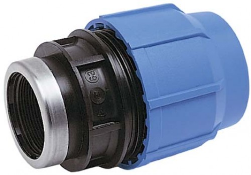 ADAPTER COUPLING compr./threaded, HDPE, Ø 63mm-1", FxF