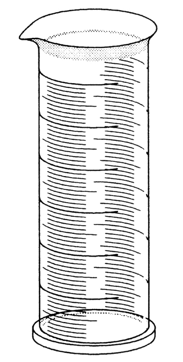 CYLINDER, MEASURING, plastic, graduated, spout, 250 ml