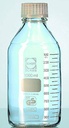 BOTTLE, glass, screw thread GL45, graduated, 100ml + CAP