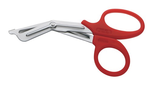 SCISSORS, for emergency case, plastic ring, 19 cm