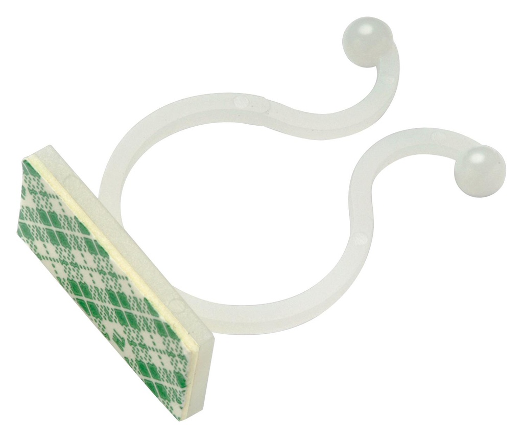 TWISTED CABLE CLIP self-adhesive, nylon, Ø8mm