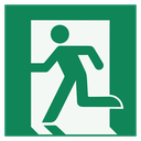 PICTOGRAM emergency exit left, rigid plastic, 250x250mm