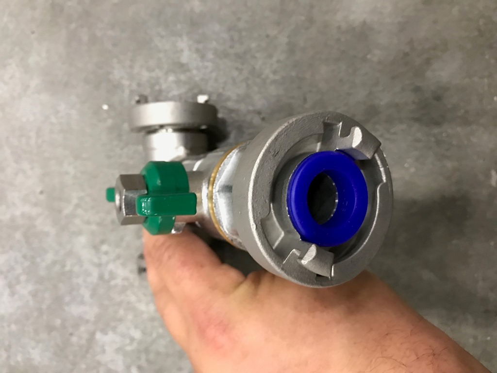 T-COUPLING Storz D, 1x1x1"/25mm, butterfly valve