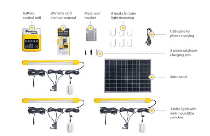 SOLAR LIGHT (Home 200X) 3 lights, panel 11W, batt.