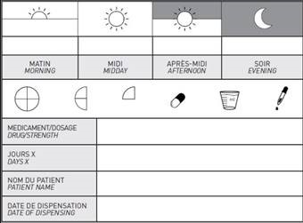 LABEL for dispensing, adhesive, 6x8cm, pictogram 2020, unit