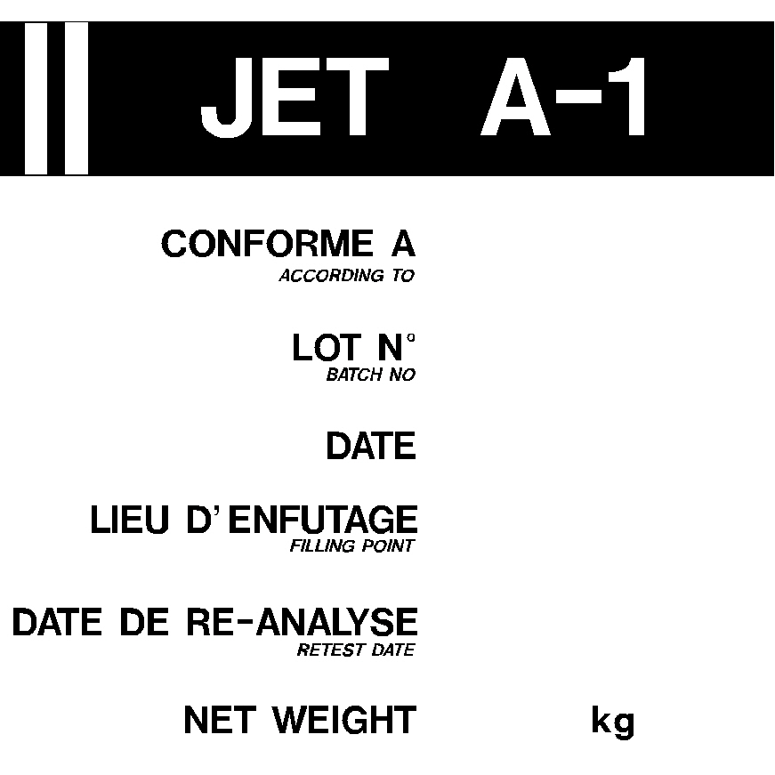 STICKER Jet A-1, 30x30cm, pictogram