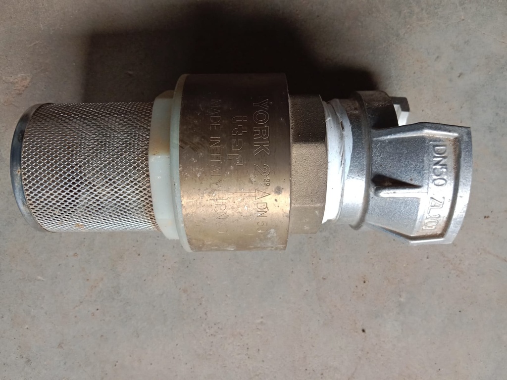 FOOT VALVE, brass, 2" + half-coupling, grooved + lock