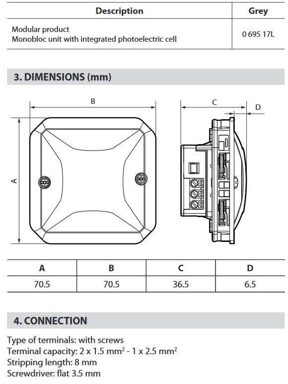 AUTO DAY/NIGHT SWITCH (Plexo) 230V,1400W, w/o support, IP55