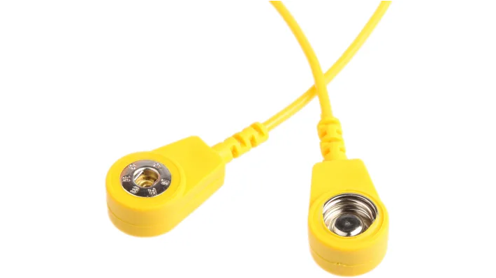 ESD GROUNDING CABLE, +/-1m, 10mm female socket, 1 MΩ