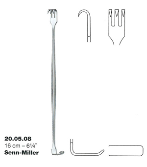 RETRACTOR DELICATE SENN-MILLER, double-ended, 16 cm 20-05-08