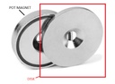 (pot magnet Ø32mm) DISK, metal, Ø34mm, with countersink hole