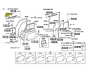 OUTER WEATHERSTRIP GLASS FR door w/ VW, left, HZJ78