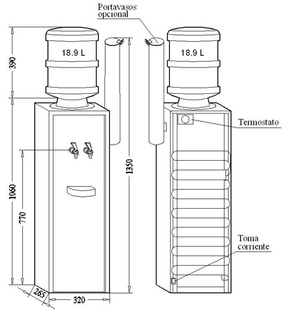 WATER COOLER (Canaletas M15) 230V 50 Hz, w/o bottle