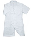 COAT, MEDICAL, white, short sleeves, L