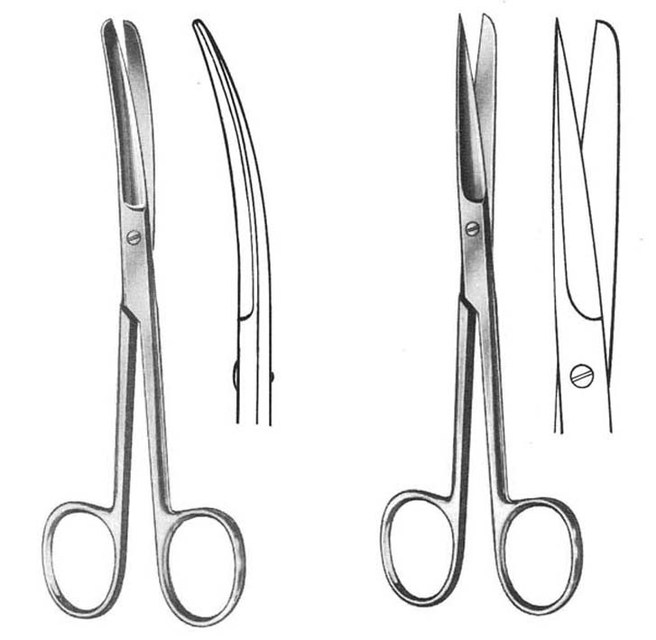 SCISSORS, OPER. DEAVER, sharp/blunt, 14 cm curved 03-09-14