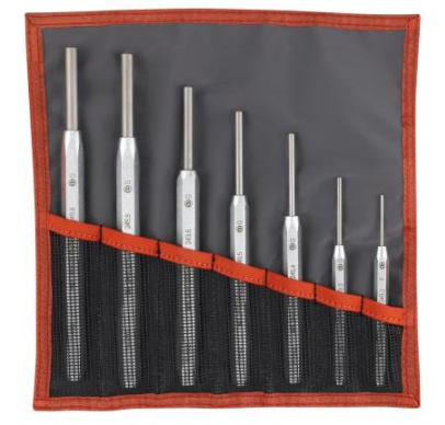 DRIFT PUNCH SET, Ø2-8mm, for spring-pins, 6 pcs, 246.JS6