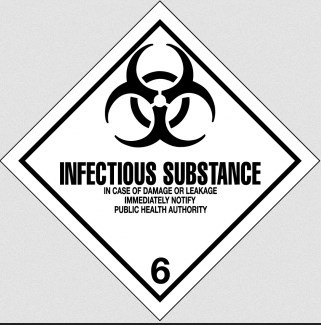 LABEL dangerous goods, class 6, infectious substance