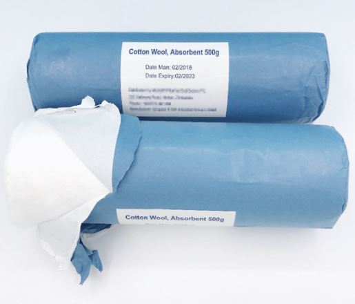 COTTON WOOL, hydrophilic, roll, 500 g