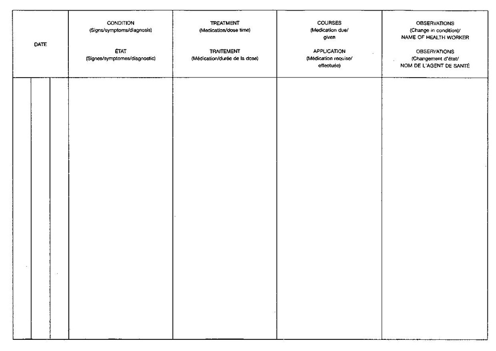 CARD, HEALTH, English/French, A5 recto/verso