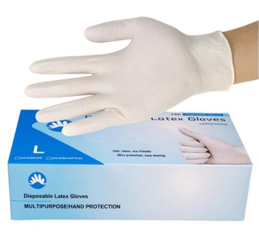 GLOVE, EXAMINATION, latex, s.u. non sterile, large