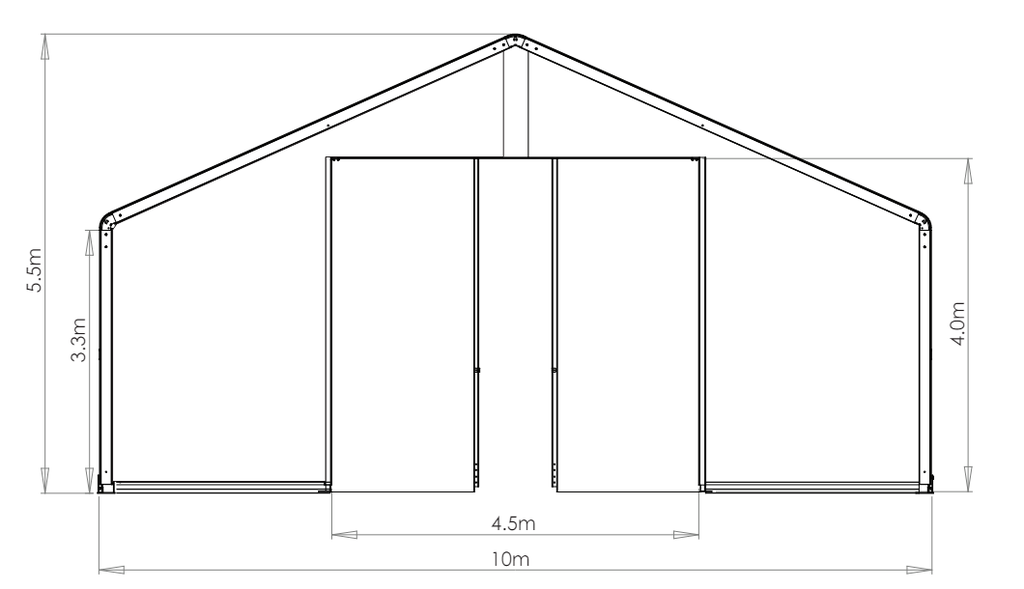 WAREHOUSE TENT (WiikHall NEX) 10x24x3.3m, aluminium frame