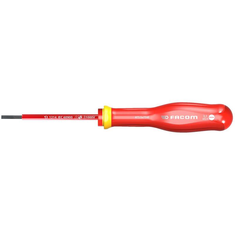 SCREWDRIVER slotted head, 3x75mm, ins. 1000V, AT3X75VE