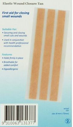 STRIP, ADHESIVE SKIN CLOSURE, 6 x75 mm, per 3